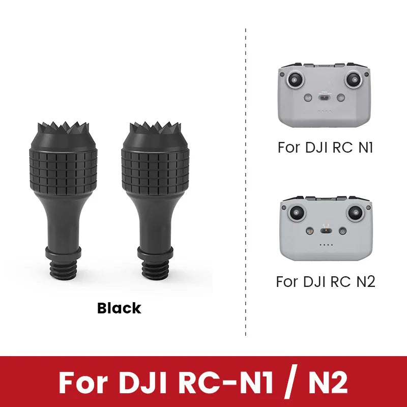 Detachable controller thumbsticks in black variant for DJI RC N1 and RC N2.