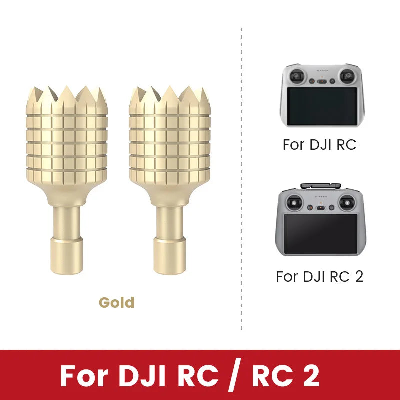 Detachable controller thumbsticks in gold variant for DJI RC and RC 2.