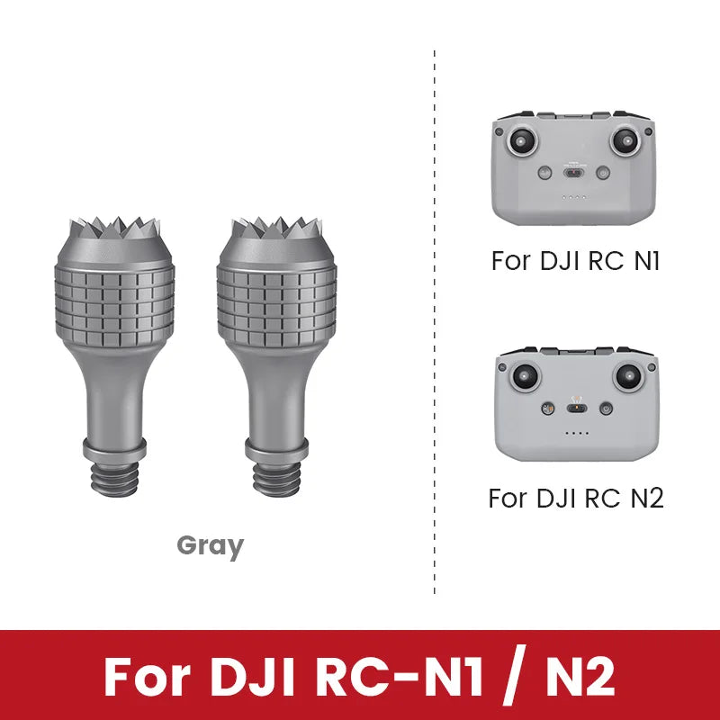Detachable controller thumbsticks in gray variant for DJI RC N1 and RC N2.